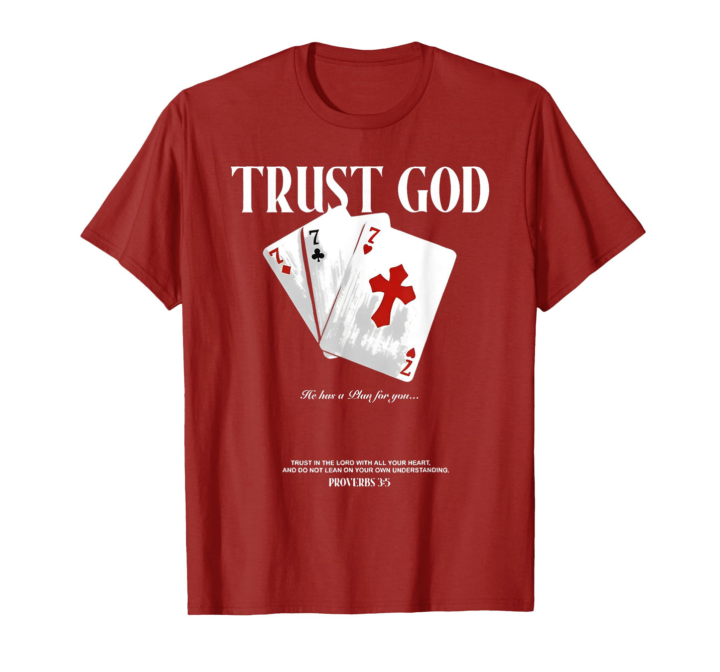 trust god christian playing cards cross costume casino T-Shirt