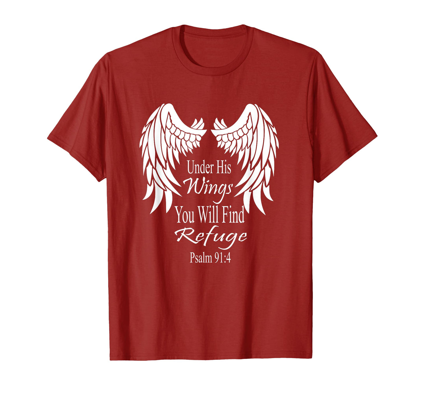 Bible Verse Scripture Psalm Wings 91:4 T-Shirt Women Men T-Shirt