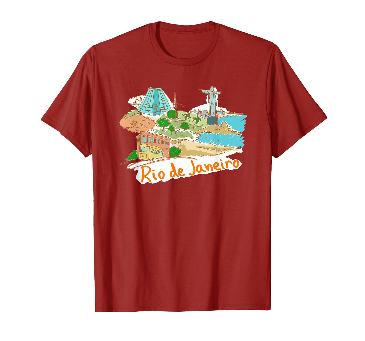 Rio De Janeiro Beach Christ the Redeemer T-Shirt for Men Women Girls Kids