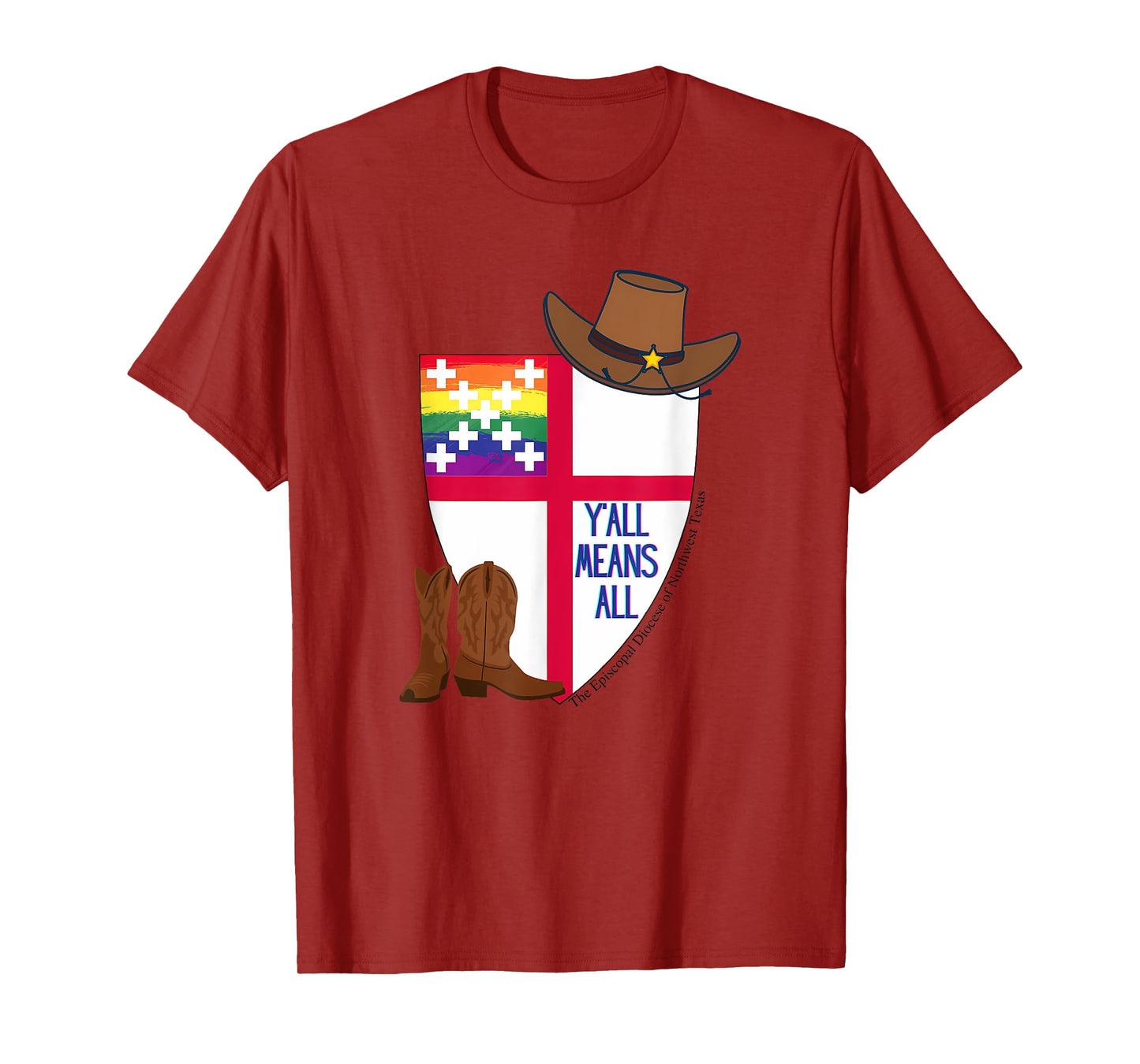 Funny Y'All Means Yall Episcopal Church Gay Pride T-Shirt