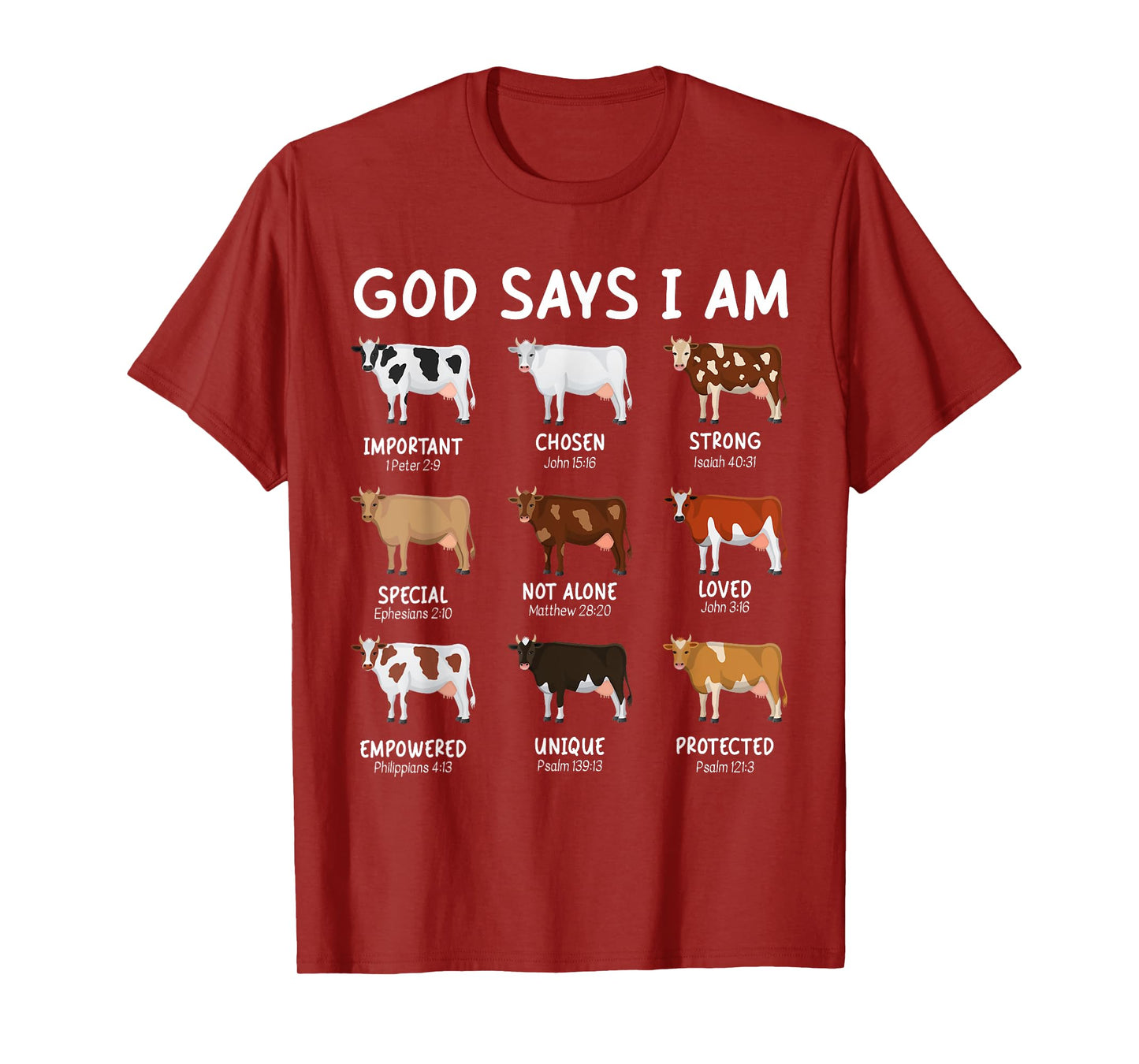 God Says I Am Cute Heifer Cow Bible Verse Christian T-Shirt
