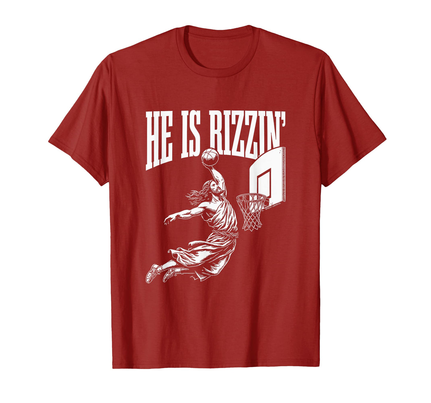 He Is Rizzin Funny Jesus Basketball Meme T-Shirt