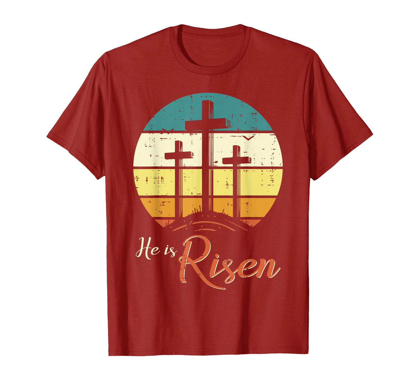 Easter Christian He Is Risen Retro Jesus Cross Women Men Kid T-Shirt