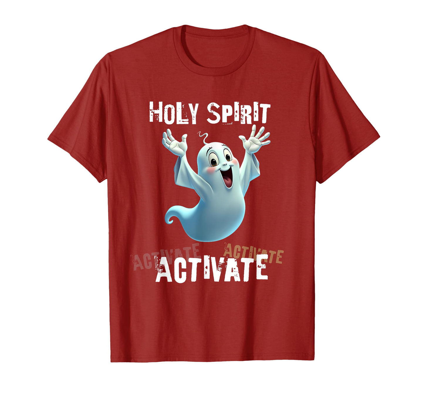 Holy Spirit Activate Meme | Funny Christian Cartoon Ghost T-Shirt