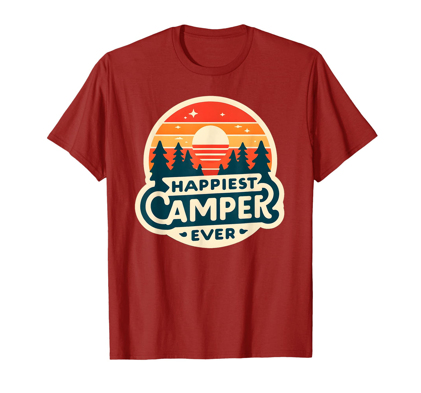Happiest Camper Ever Vintage Sunset T-Shirt