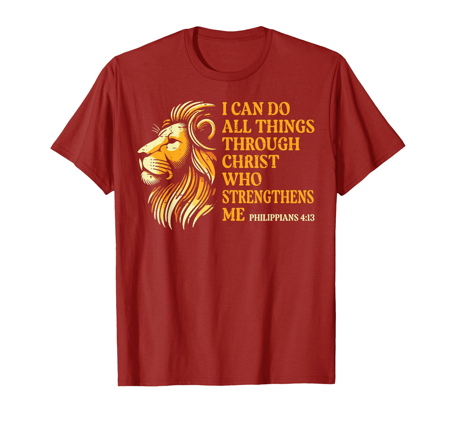 I Can Do All Things Through Him Lion Christian Men Women Kid T-Shirt