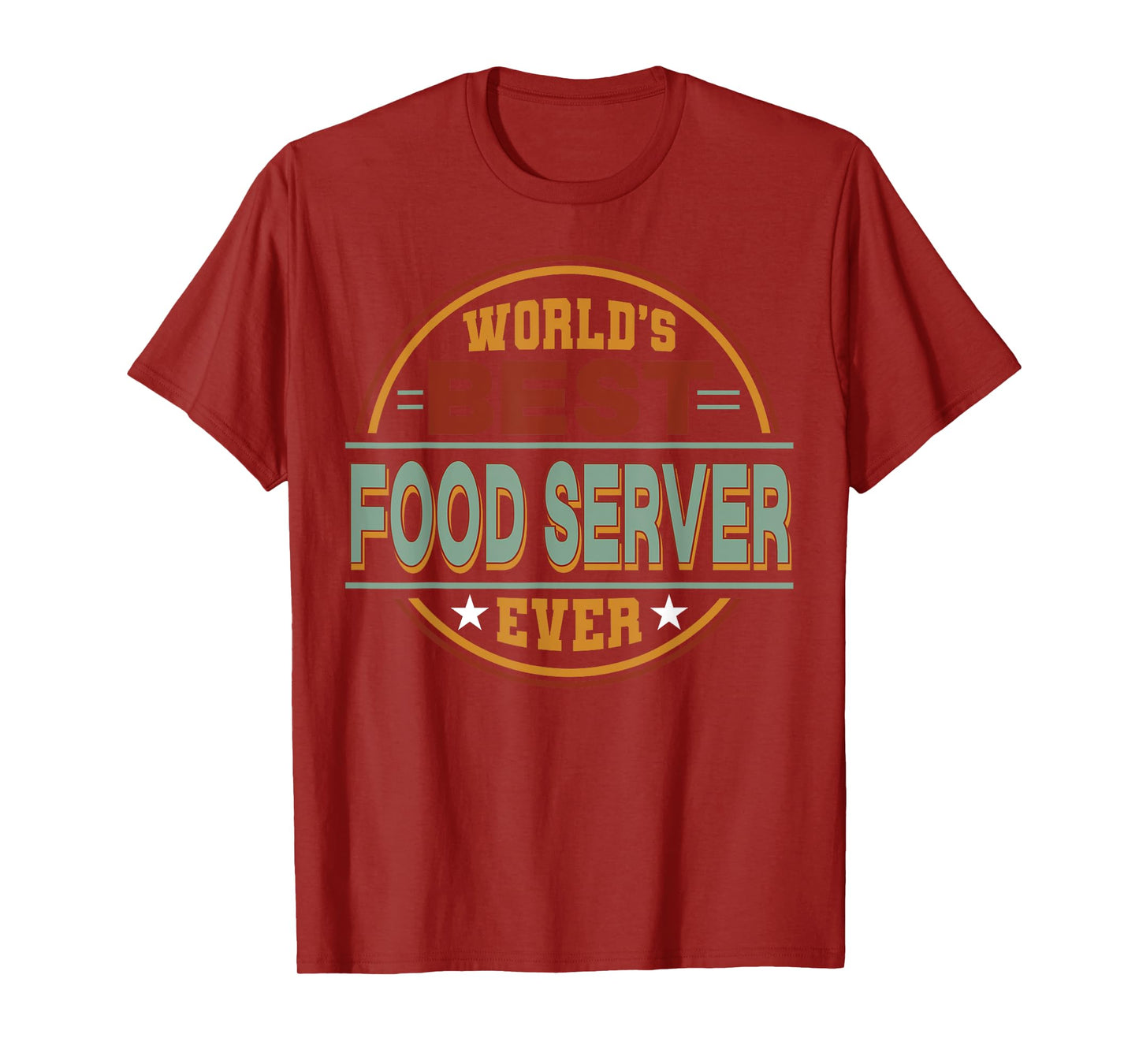 Retro Badge Worlds Best Food Server T-Shirt