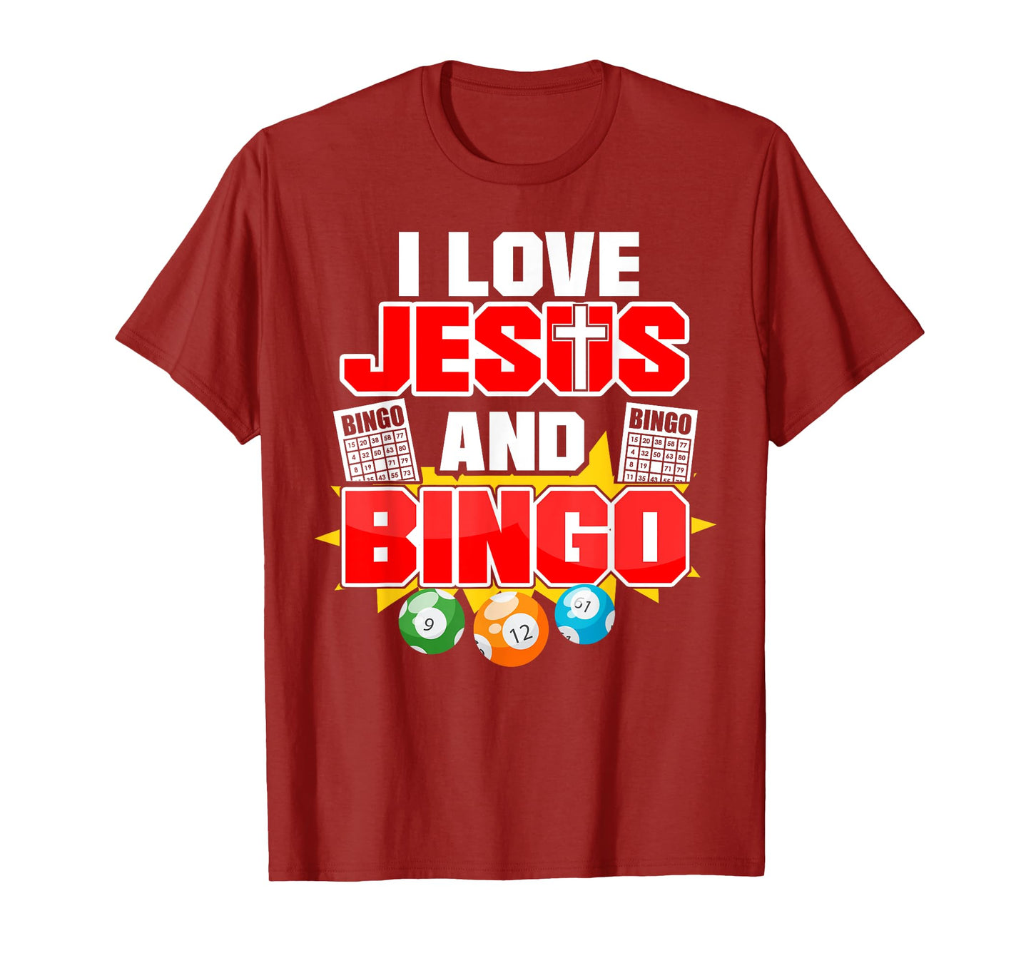 Bingo Player Jesus Faith Christian I Love Jesus And Bingo T-Shirt