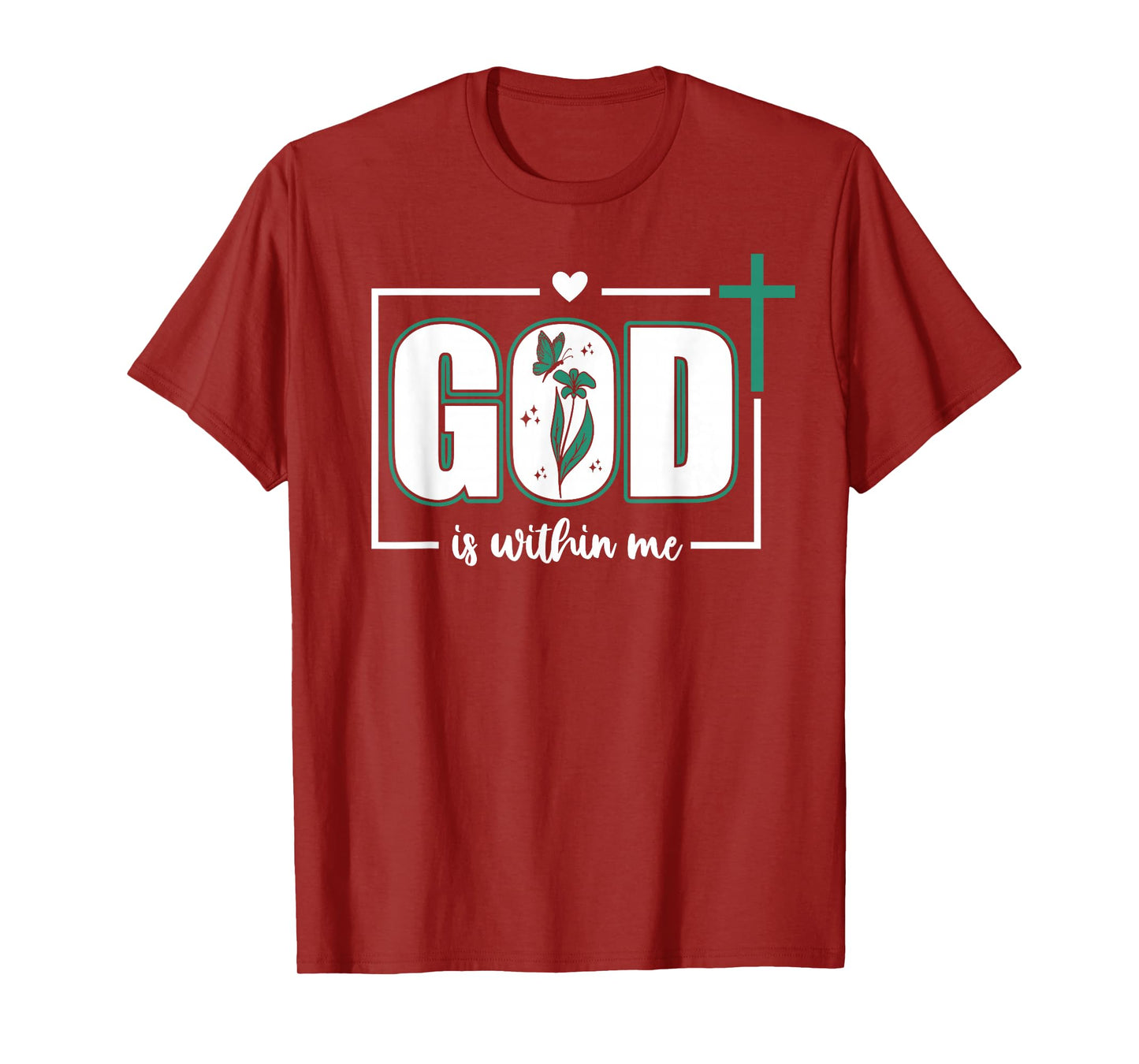 God is Within Me Will I Not Fall Psalm 46:5 Teal Bible Verse T-Shirt