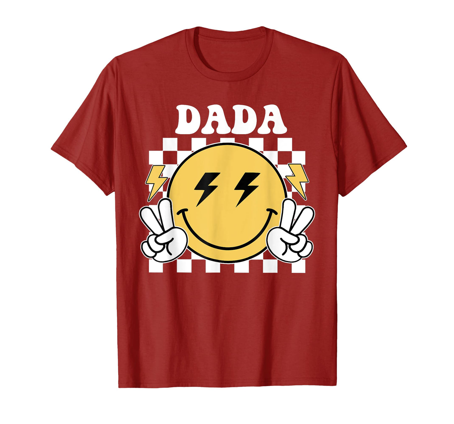Dada One Happy Dude Birthday Theme Family Matching T-Shirt, Small, Black
