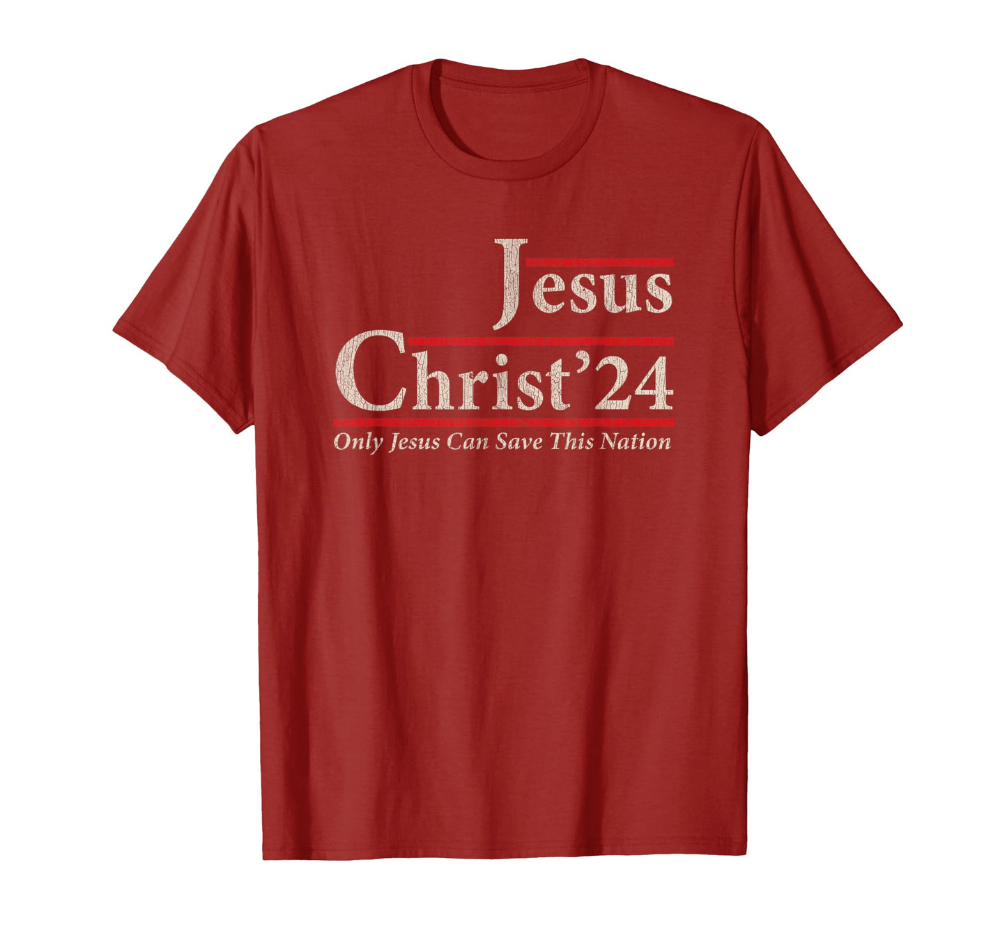 Jesus Christ 2024 Only Jesus Can Save This Nation T-Shirt - Black, Unisex, Short Sleeve, Religious Retro T-Shirt, Small