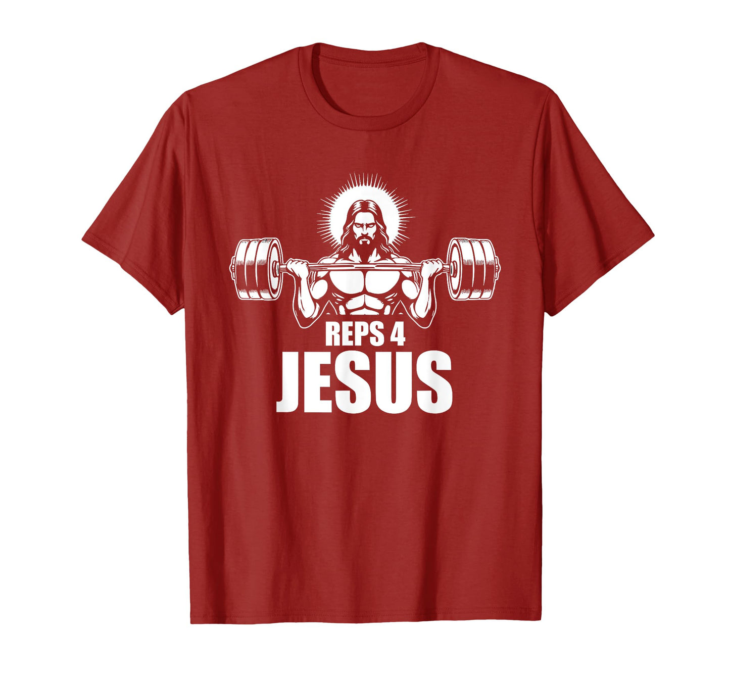 Reps 4 Jesus Gym Christian Weightlifting Workout T-Shirt