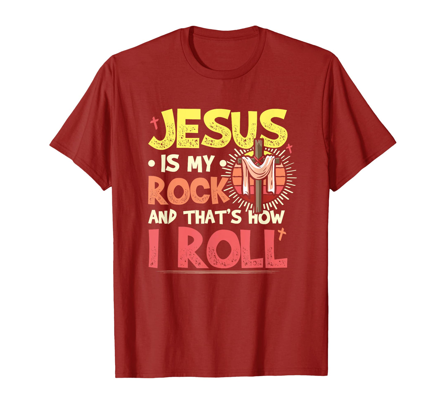 Jesus Is My Rock Bible Faith in God Religion Jesus T-Shirt