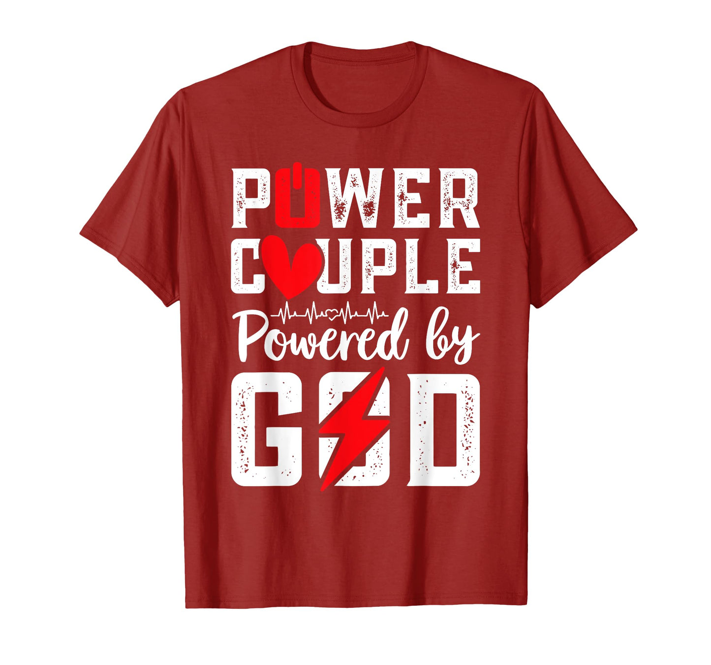 Power Couple Christian Couple Matching Christ Jesus Faith Fa T-Shirt, Small, Black