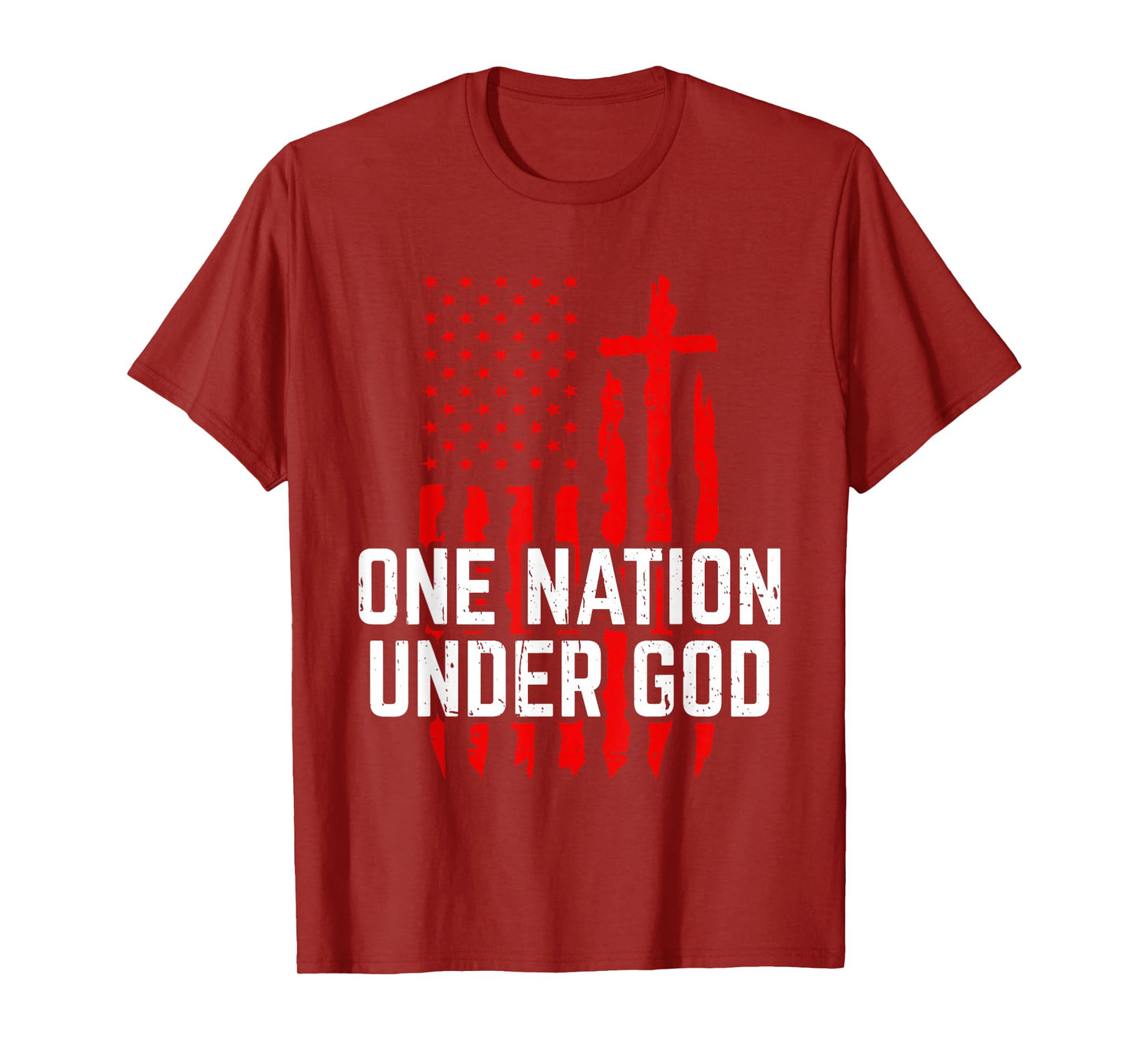 One Nation Under God Jesus Blessed American Flag T-Shirt