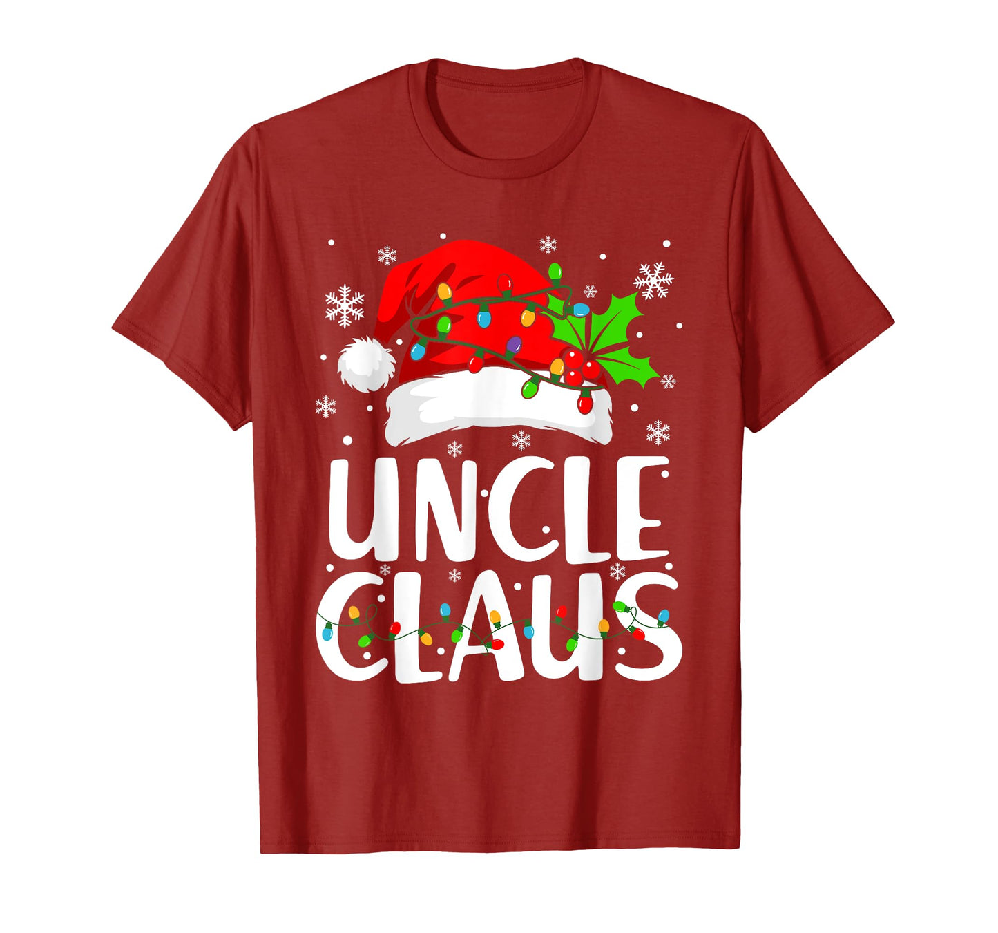 Uncle Claus Shirt Christmas Lights Pajama Family Matching T-Shirt