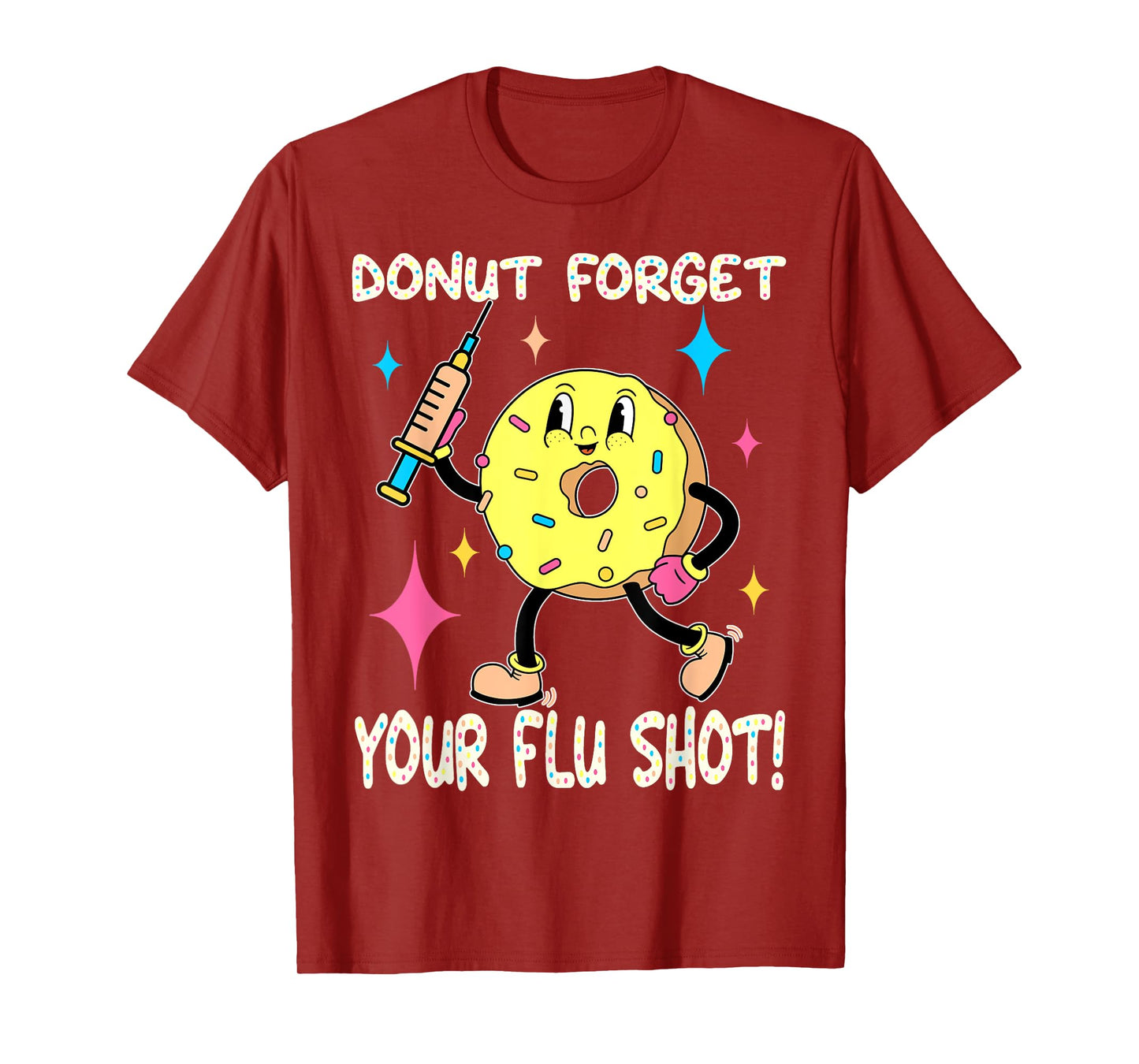 flu shot nurse medical funny nursing flu cold season donut T-Shirt