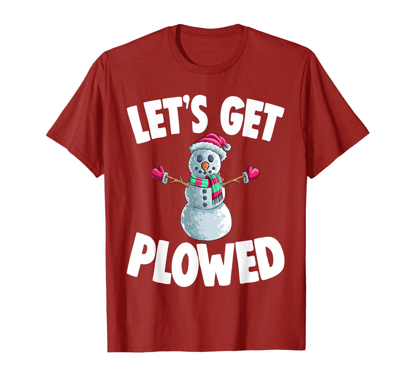 Christmas Snowman Let's Get Plowed Xmas T-Shirt