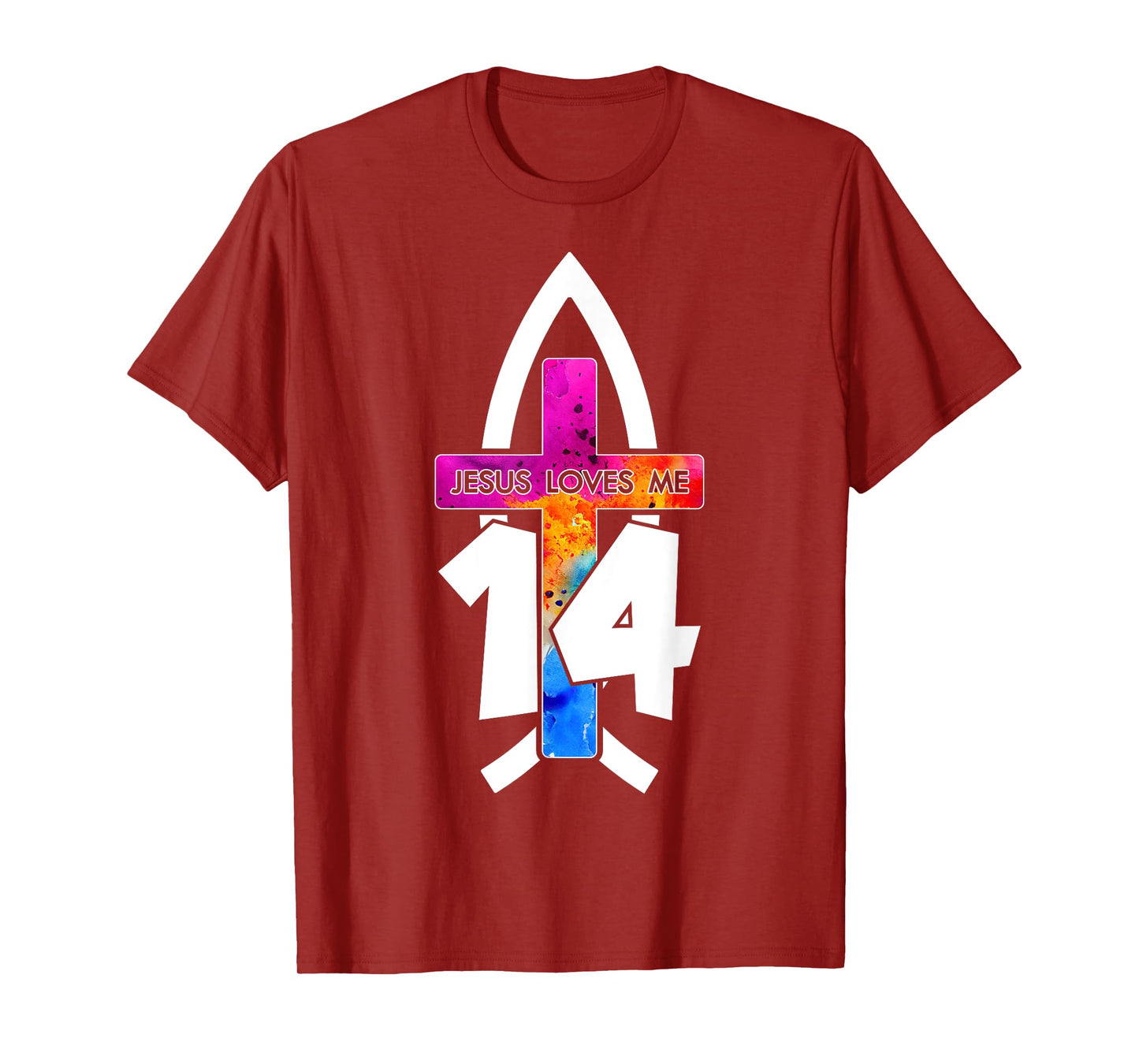 Jesus Loves ME 14 Religious 14 Years Jesus 14TH Birthday T-Shirt
