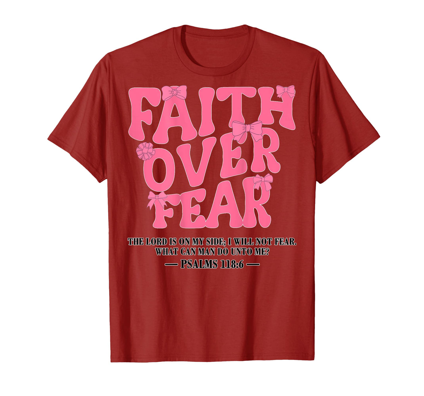 Bow Faith Over Fear Pink Jesus Toddler God Sister Daughter T-Shirt