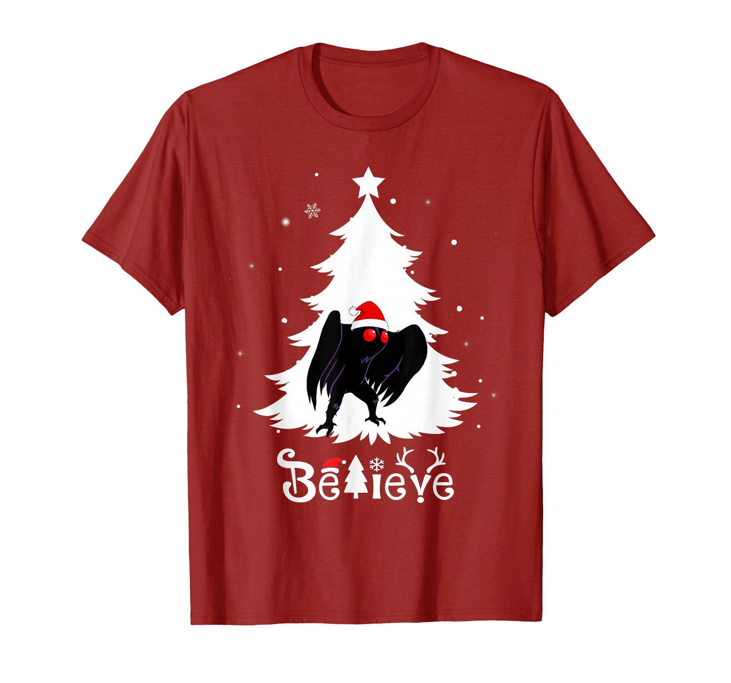 Funny Mothman Believe Christmas Cryptid Point Pleasant T-Shirt