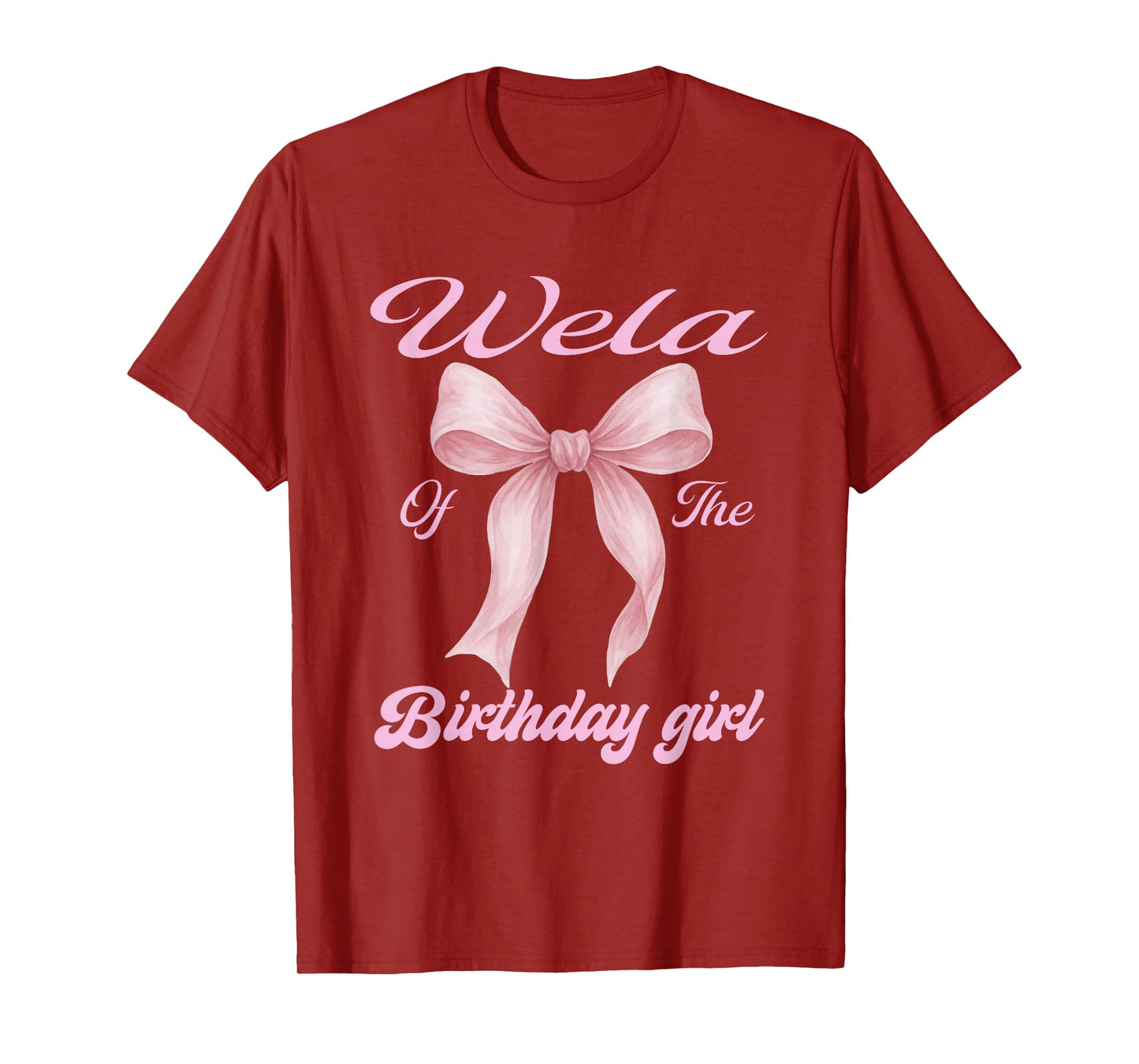 Wela of The Birthday Girl Family Pink Coquette Bow T-Shirt