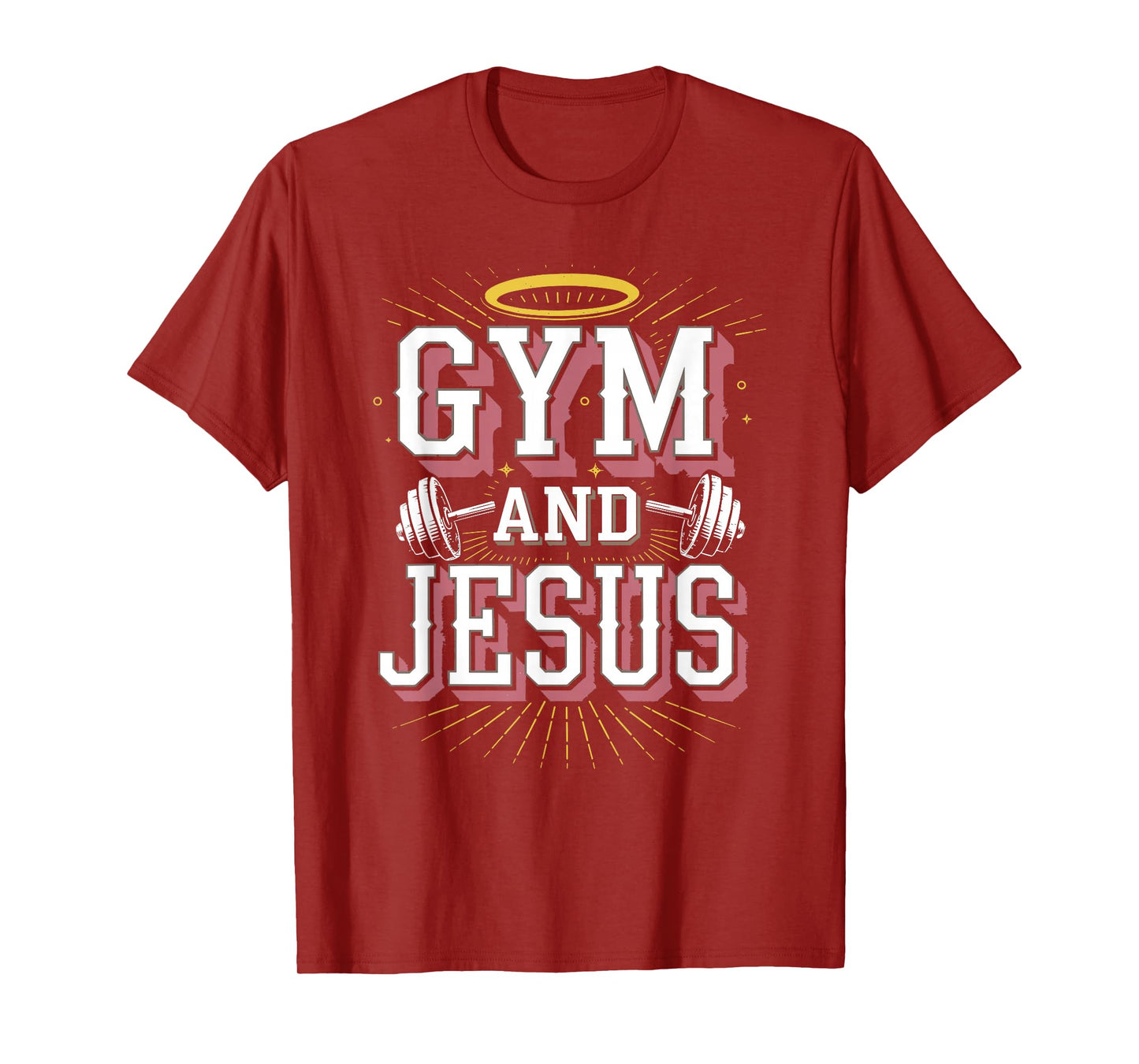 Gym and Jesus Faith Fitness Design T-Shirt