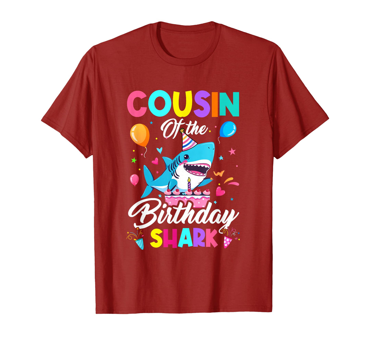 Cousin Of The Shark Birthday Boy Girl Party Family Group T-Shirt