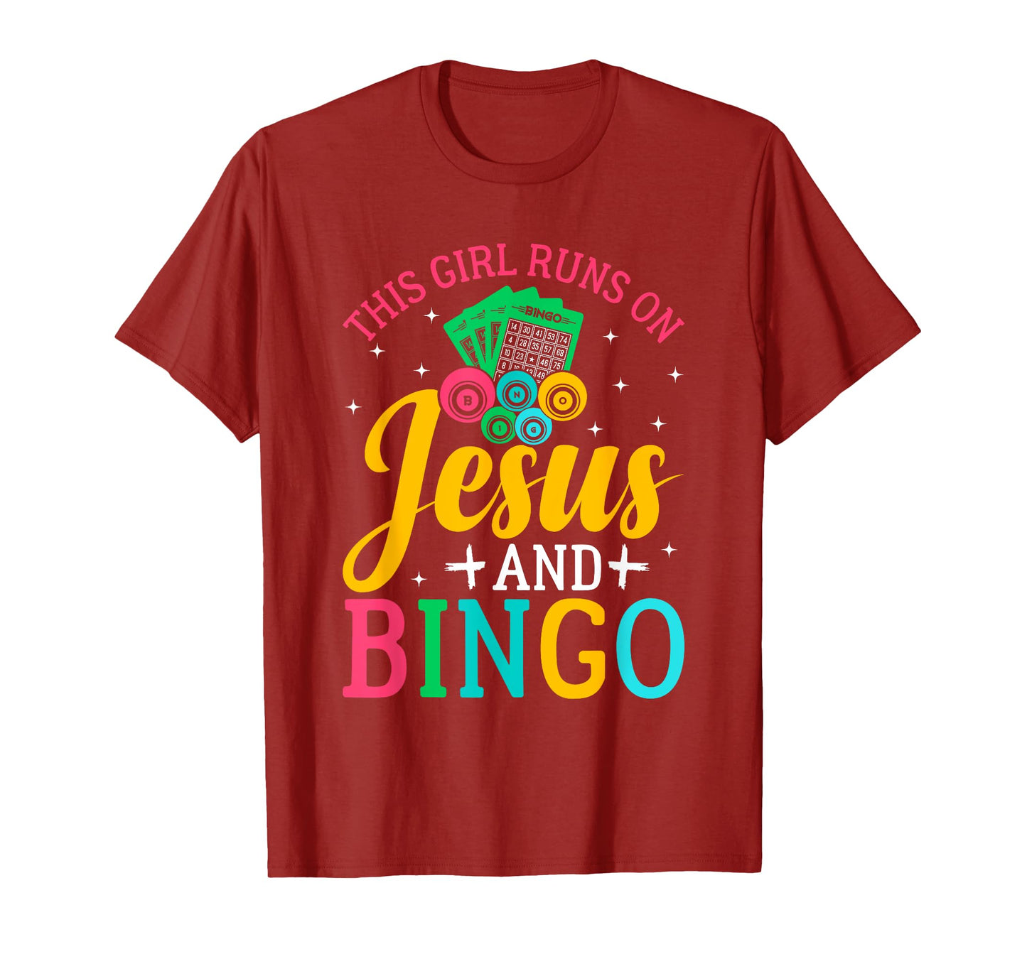 This girl runs on Jesus and bingo funny christian faith T-Shirt