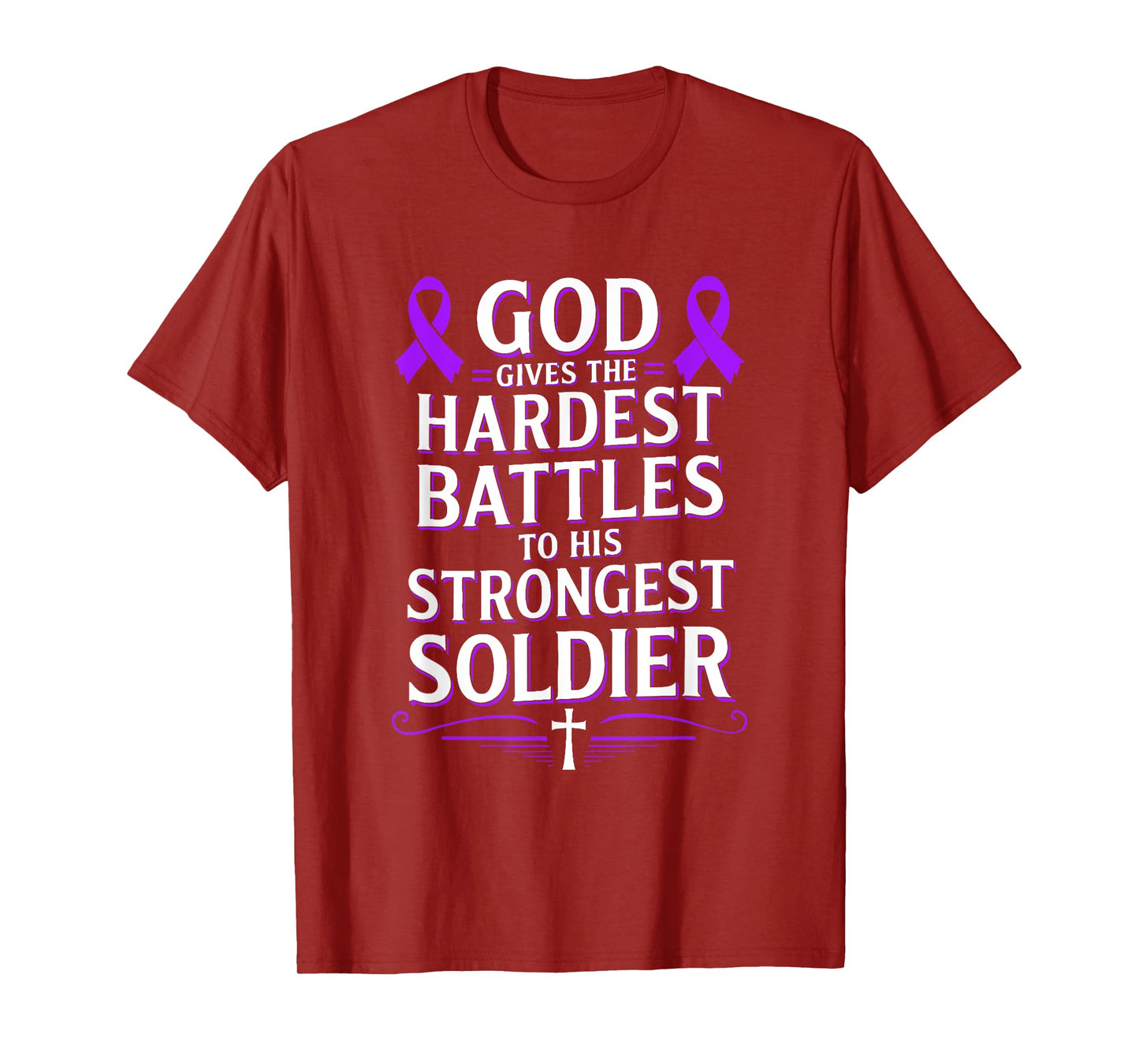 God Gives Hardest Battle Gynecologic Cancer Awareness T-Shirt