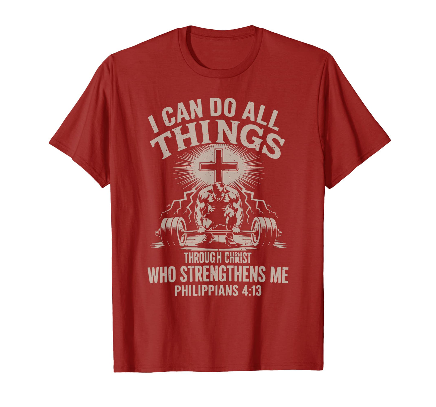 Can Do All Things Funny Christian Workout Gym Weightlifting T-Shirt