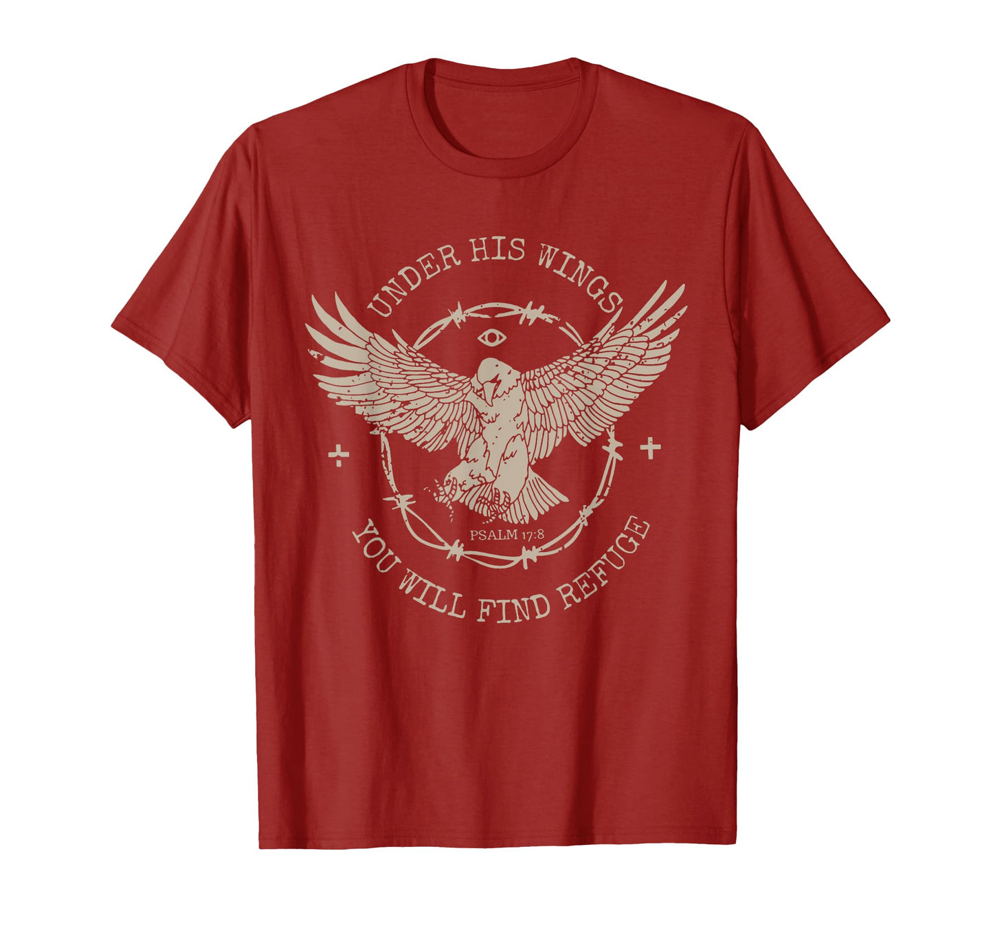 Under His Wings You Will Find Refuge Eagle Christian Jesus T-Shirt