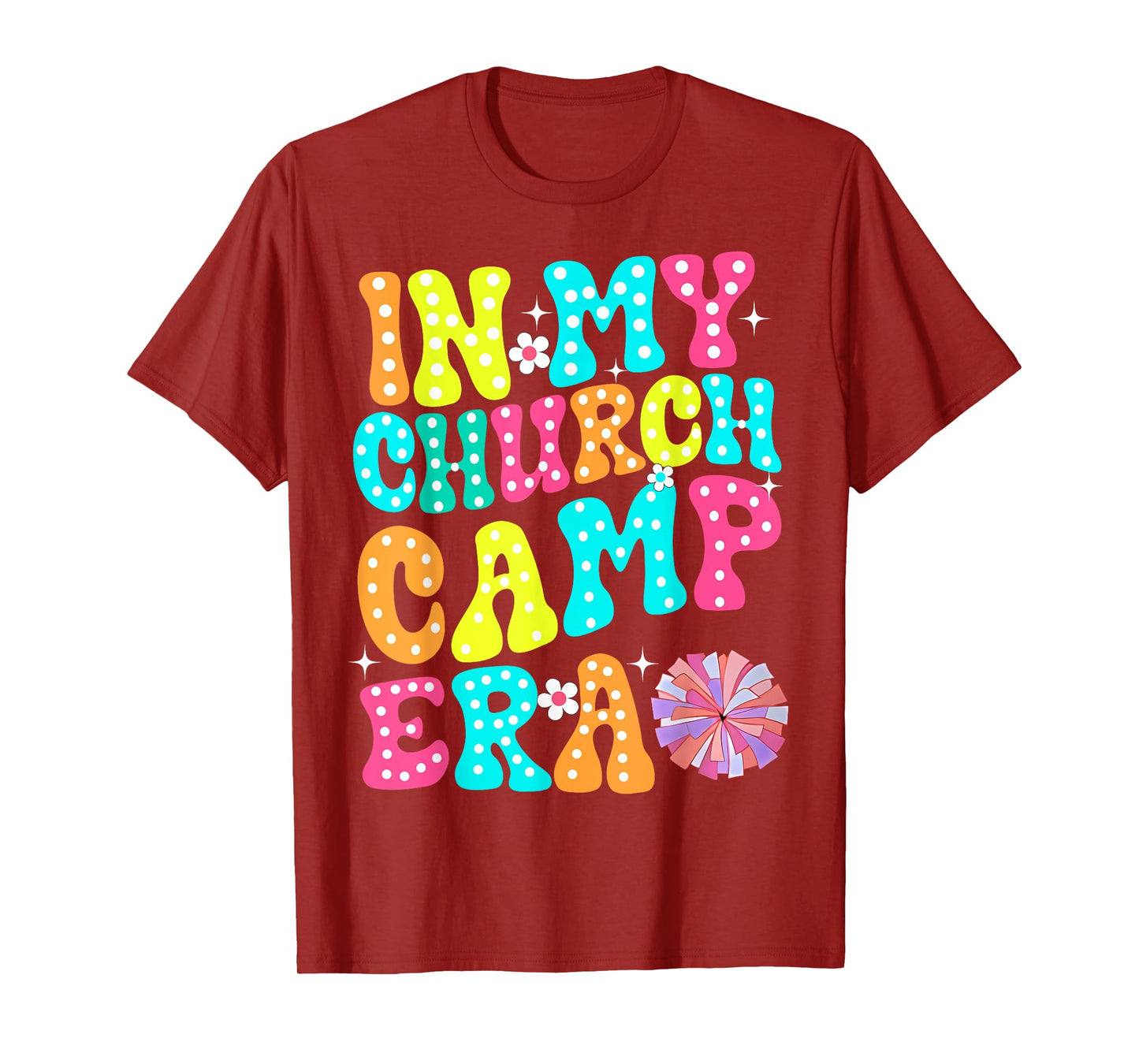In My Church Camp Era Funny Groovy Summer Camping T-Shirt