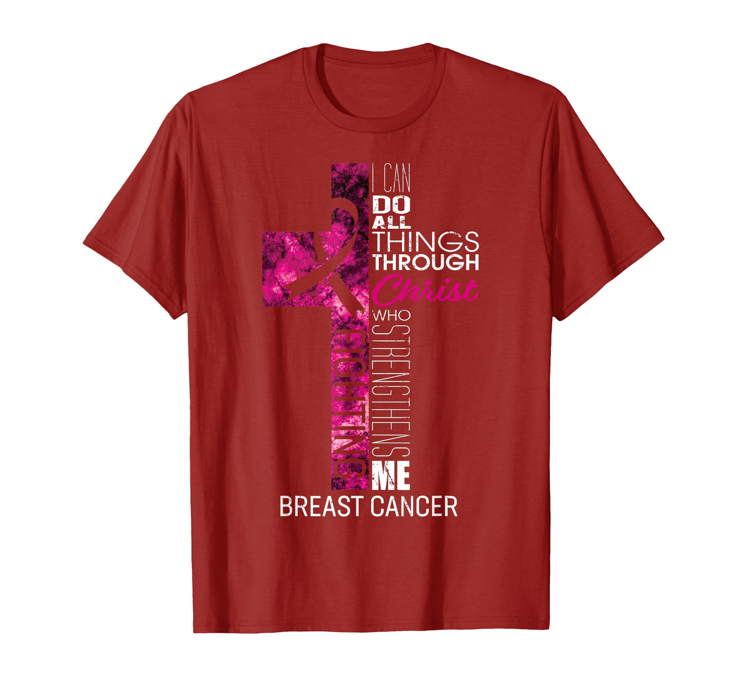 Breast Cancer Awareness Gifts Pink Cross Christian Verse Mom T-Shirt