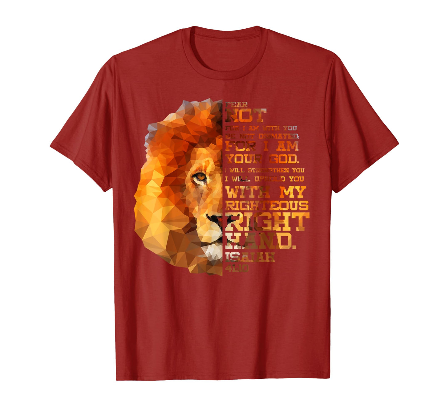 Isaiah 41:10 Bible Verse Lion Head Christian Birthday Gift T-Shirt