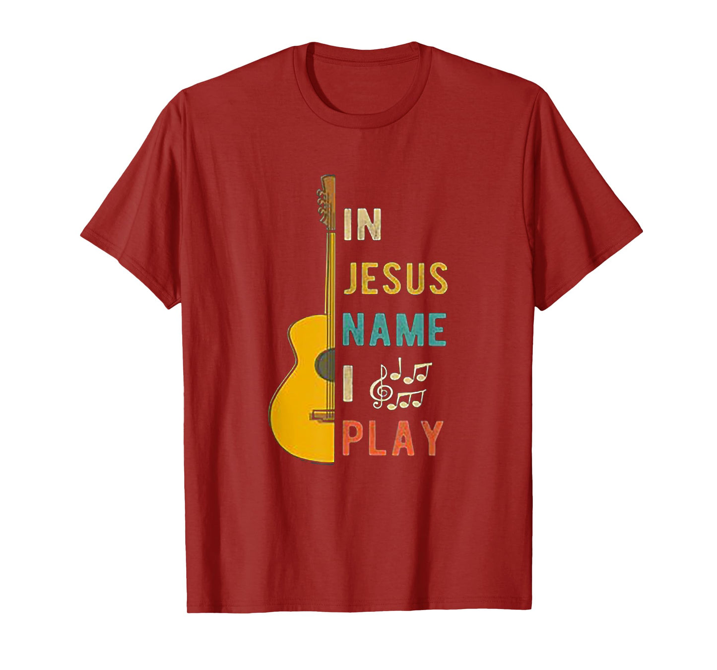 In Jesus Name I Play Guitar T-shirt Guitar Lover Gift Tee T-Shirt