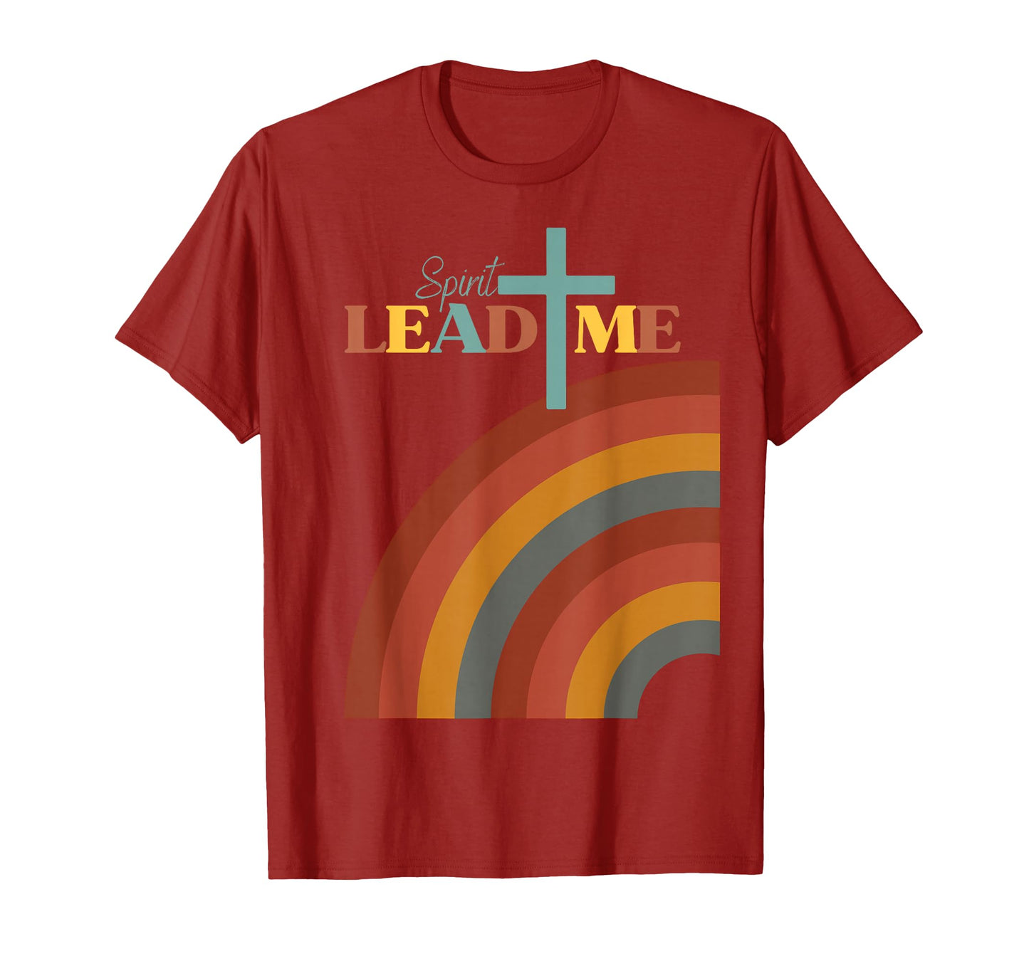 Spirit Lead Me Pastel Rainbow Christian Inspirational Design T-Shirt