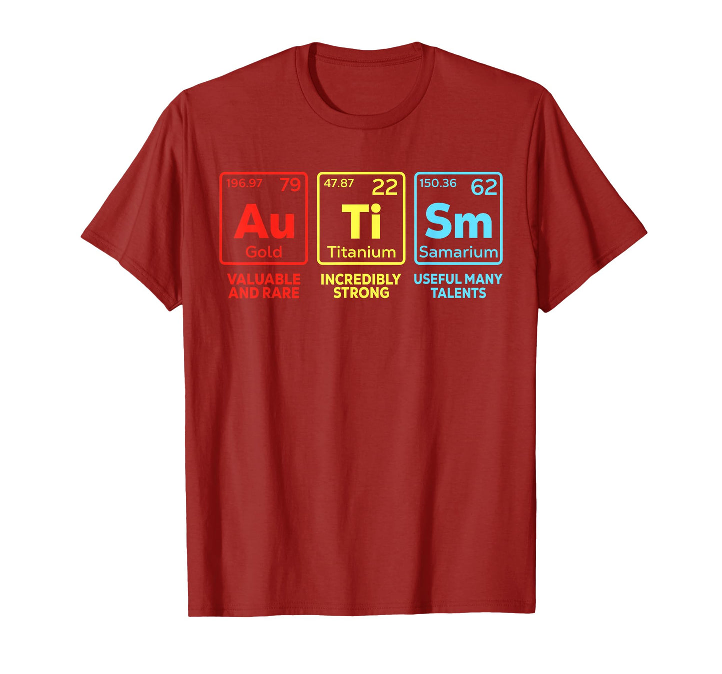 Autism Awareness Tees Kids Men Women Elements Periodic Table T-Shirt