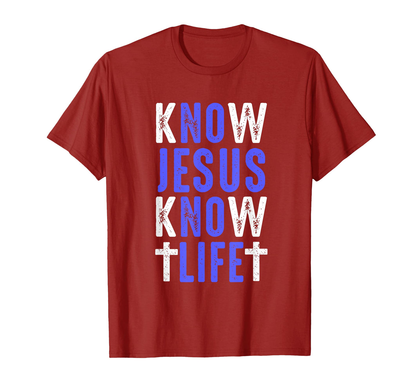 Know Jesus Know Life Faith Religious Christianity Bible Gift T-Shirt