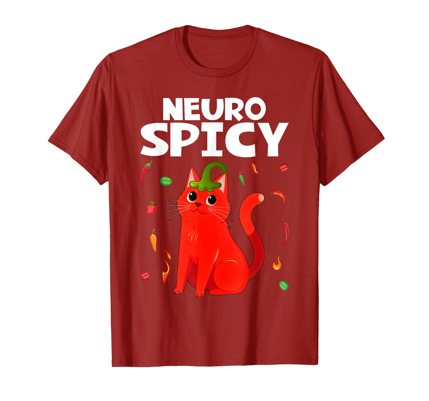 Neurospicy Funny Neurodivergent ADHD ASD Autism Cat Lover T-Shirt