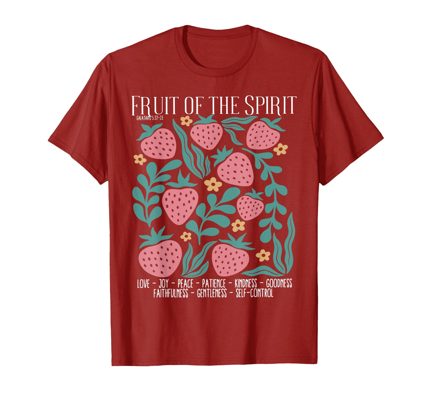 Retro Fruit Of The Spirit Strawberry Bible Verse Christian T-Shirt