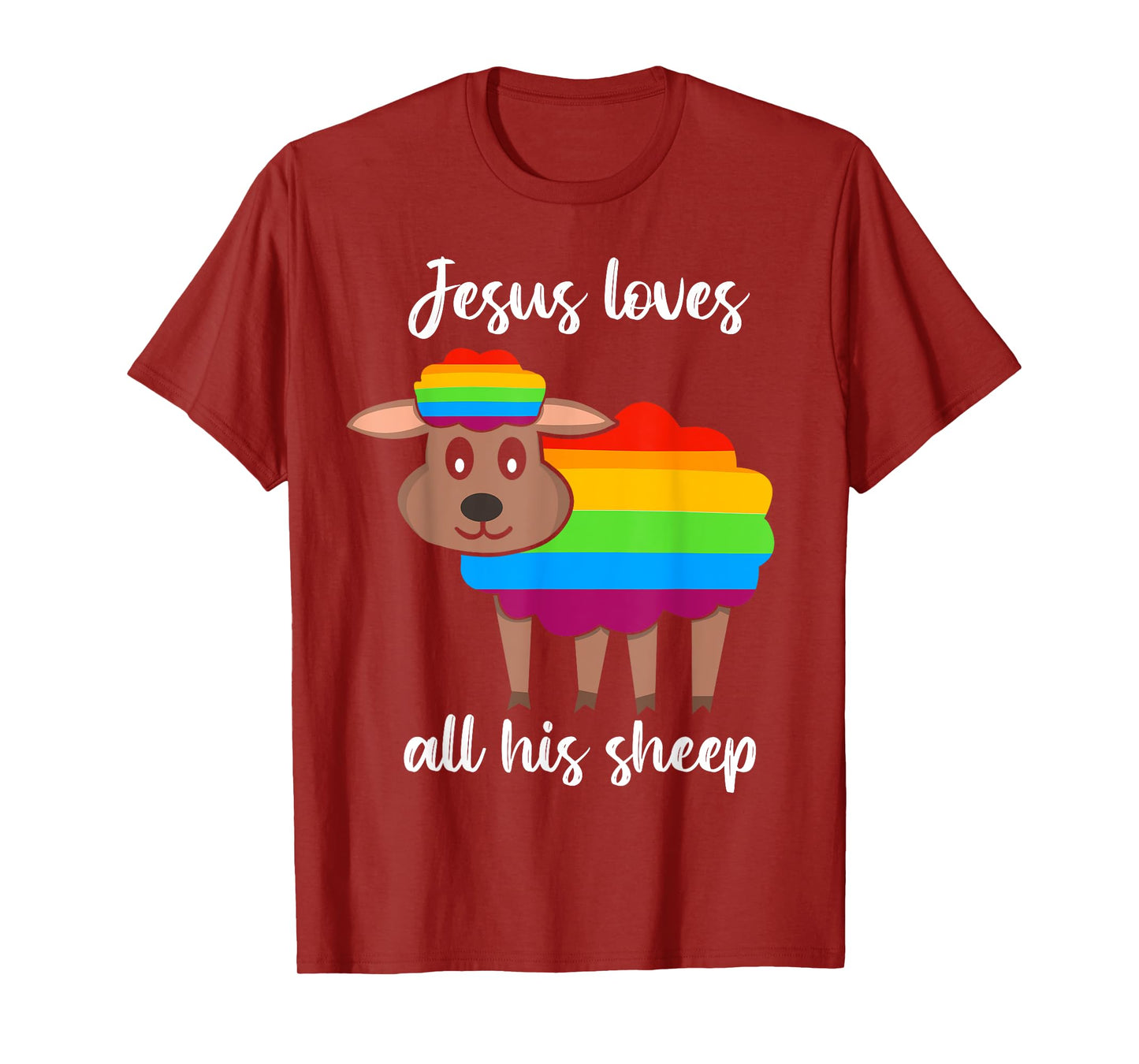 Jesus Loves All His Sheep - Christian Jesus LGBTQ Gay Pride T-Shirt