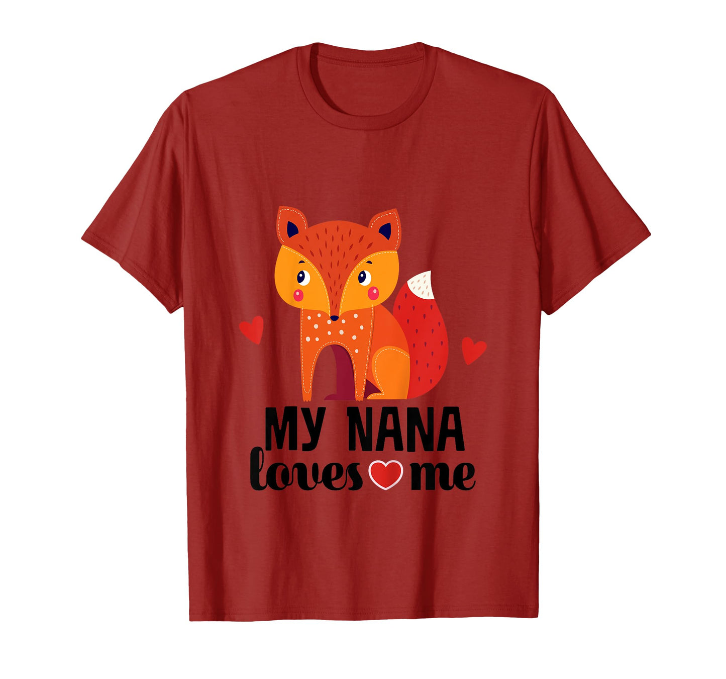 Kids My Nana Loves Me Grandkids Fox T-Shirt