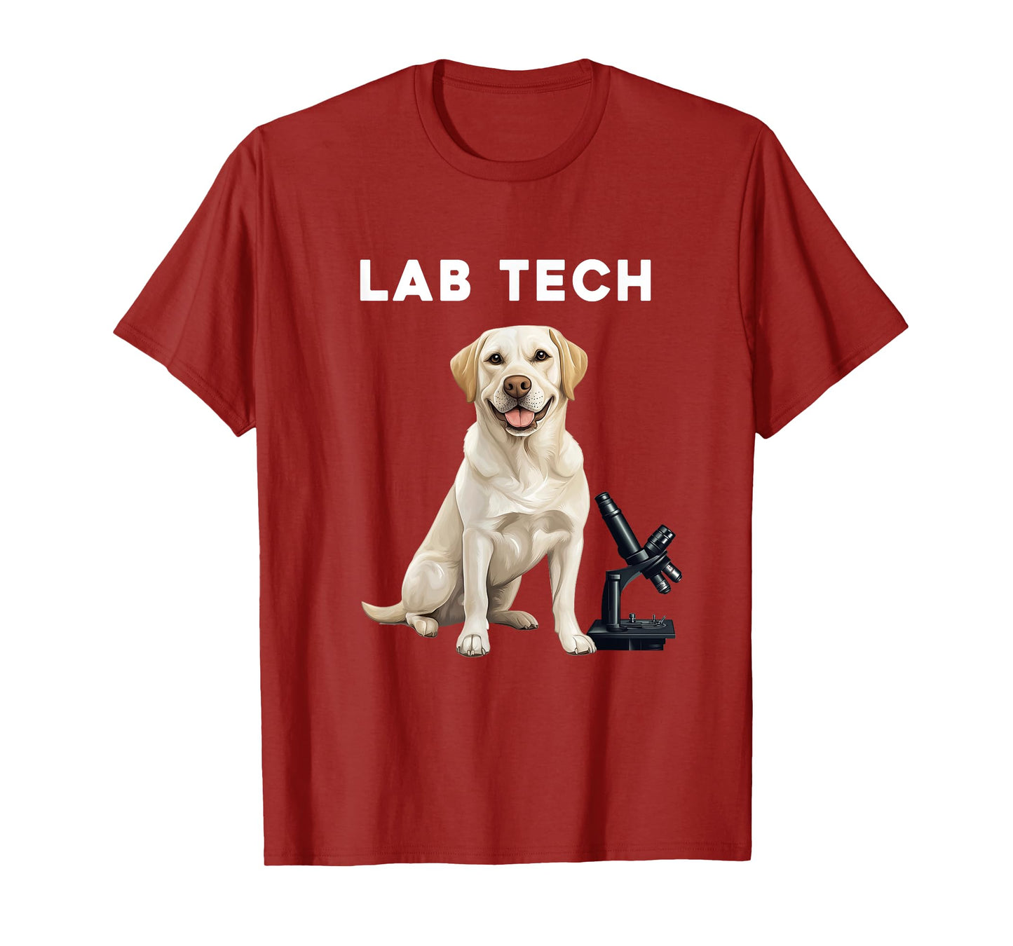Funny Lab Tech Design featuring a Labrador Dog for Scientist T-Shirt
