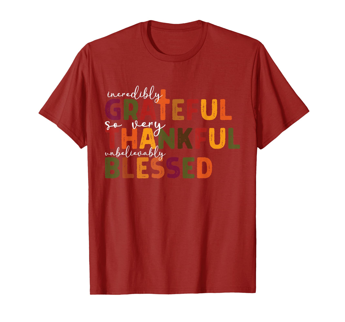 Thankful Grateful Blessed Christian Religious Thanksgiving T-Shirt