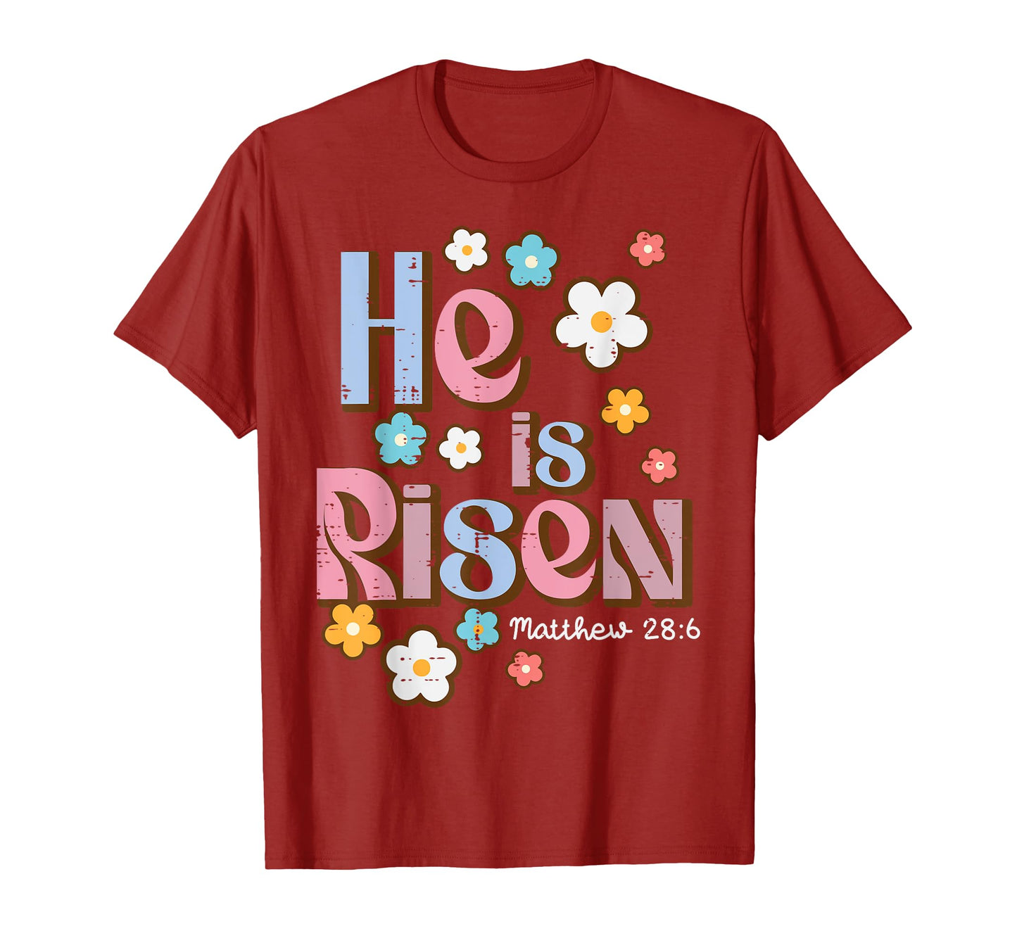 Easter Jesus He Is Risen Christian Faith Girls Kids Women T-Shirt