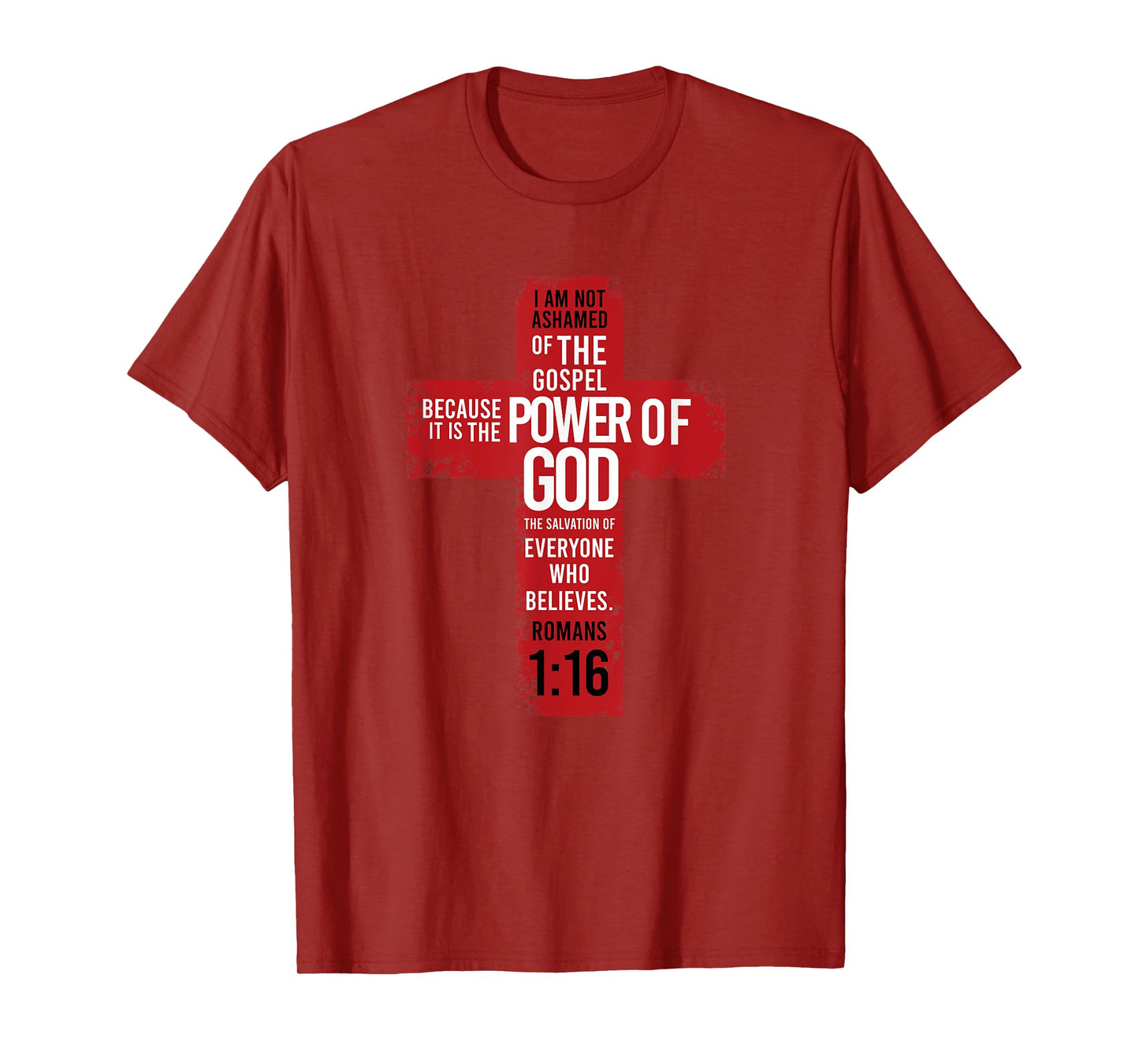 Romans 1:16 Bible Verse Religion Jesus Cross Christian Gift T-Shirt