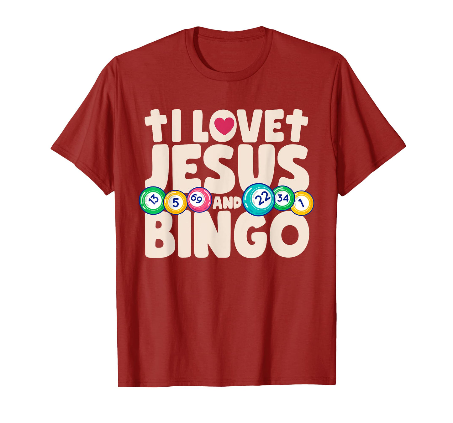 I Love Jesus And Bingo Christian Cross Board Games Gift T-Shirt
