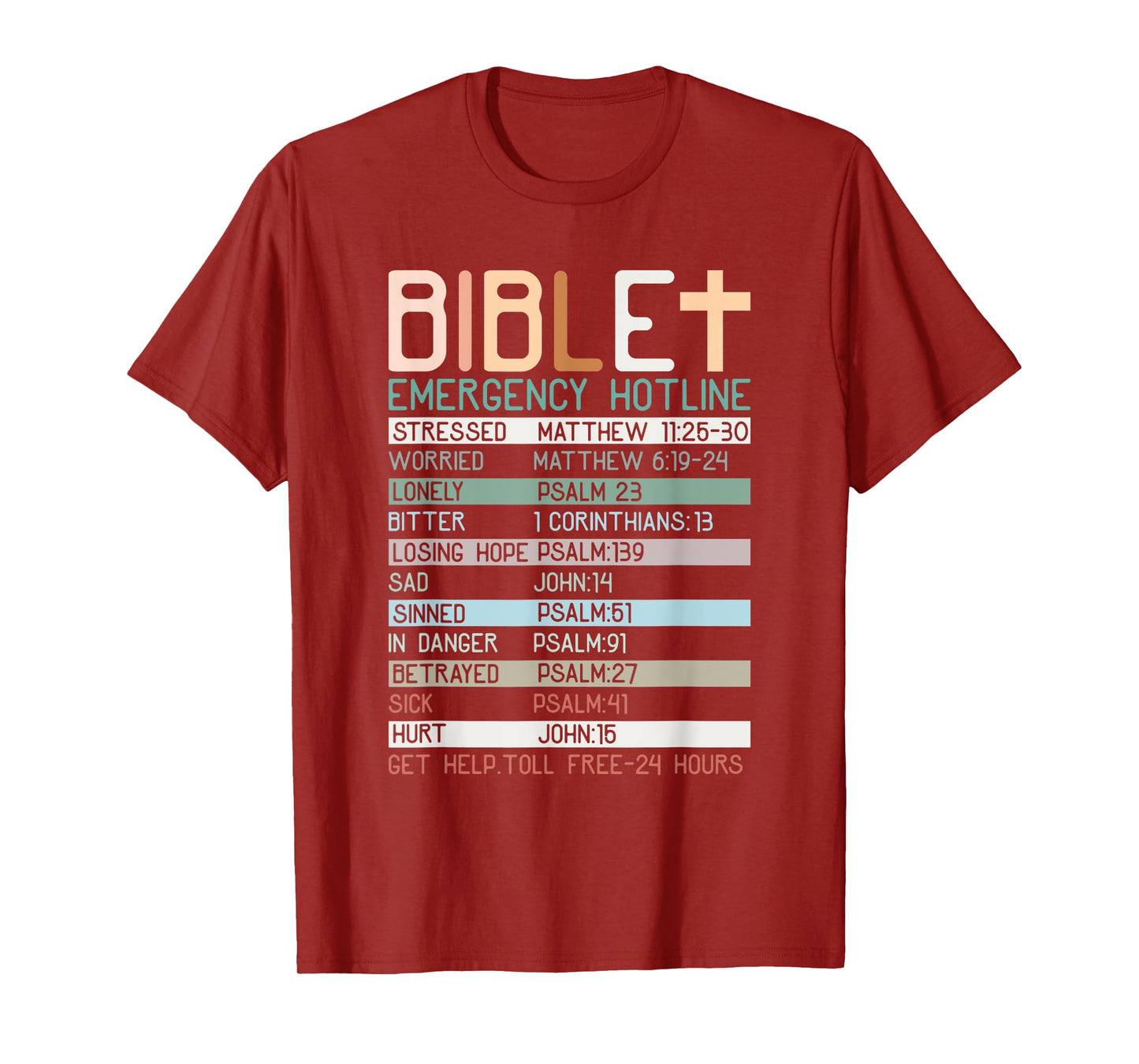 Bible Emergency Hotline Christian Faith Inspiration T-Shirt
