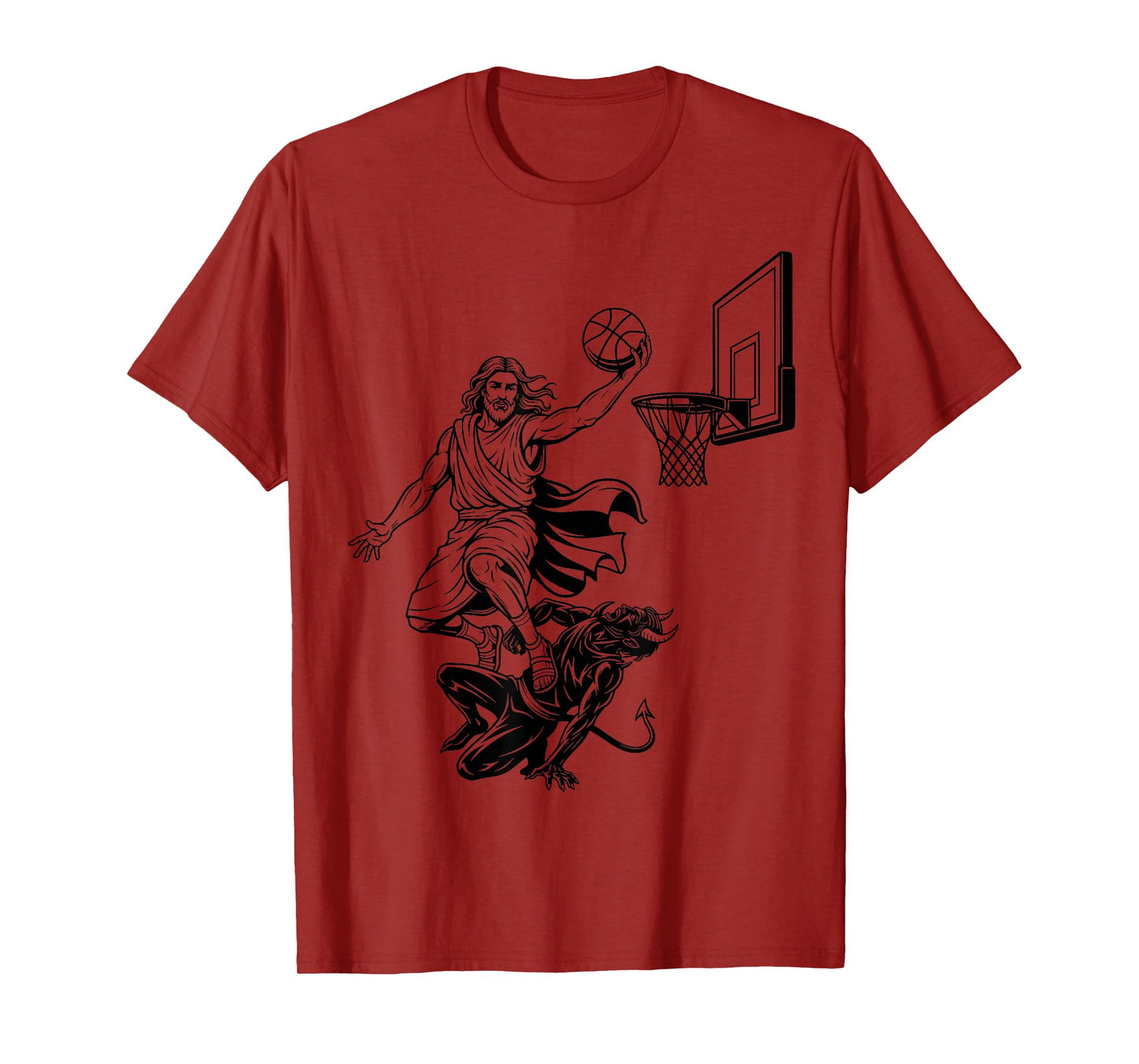 Jesus Dunking Funny Christian Religious SPRITUAL Basketball T-Shirt